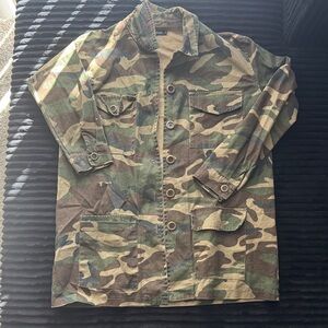 Boohoo Men's Camouflage Utility Field Jacket - Green/Brown